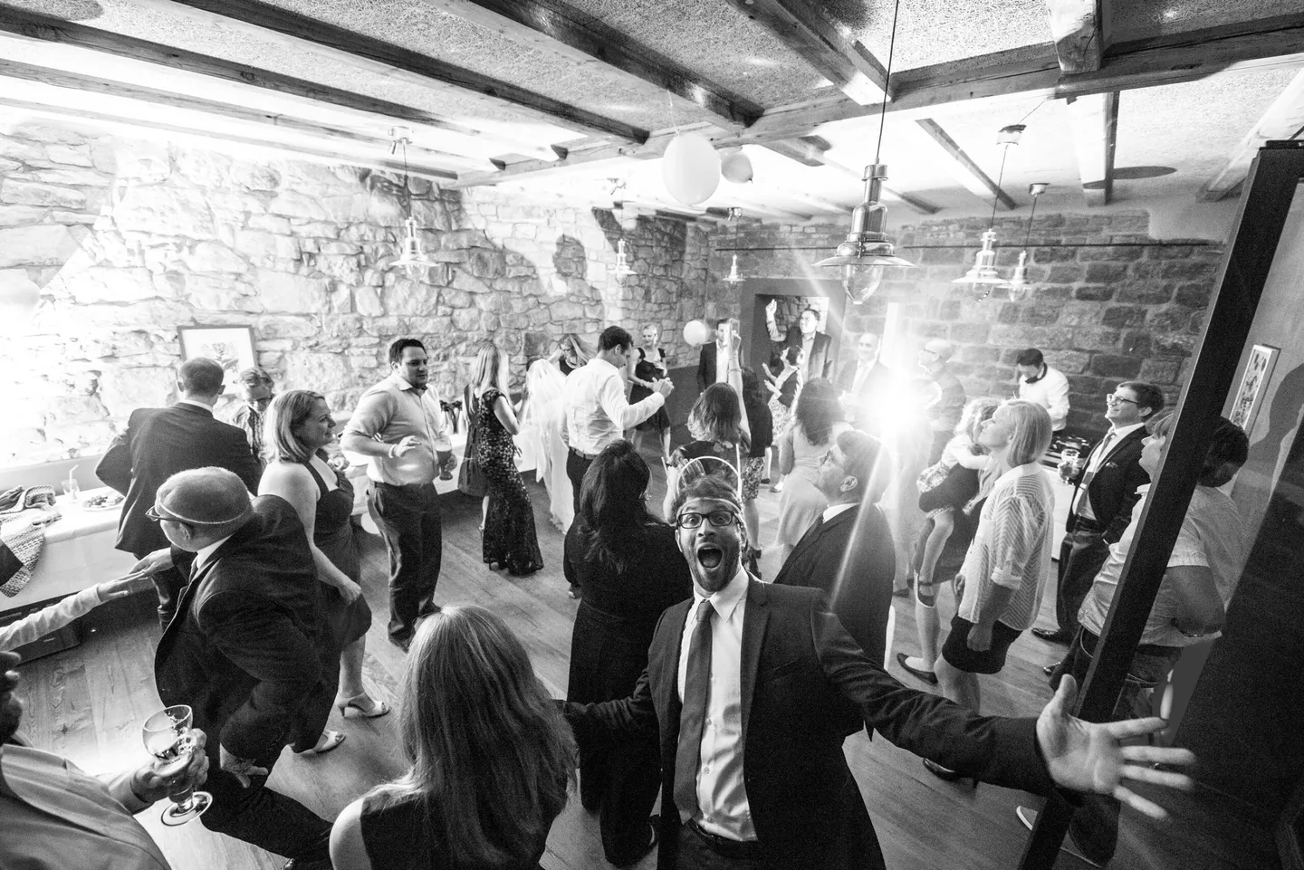 People dancing at a party.