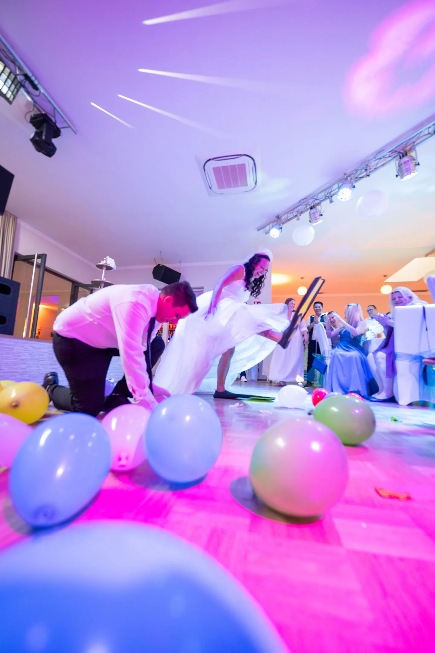 Balloons at a wedding dance party