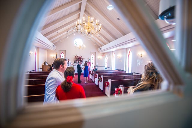 View into a festive chapel