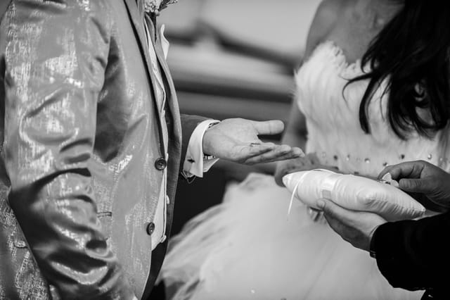 Wedding: Ring exchange at the ceremony