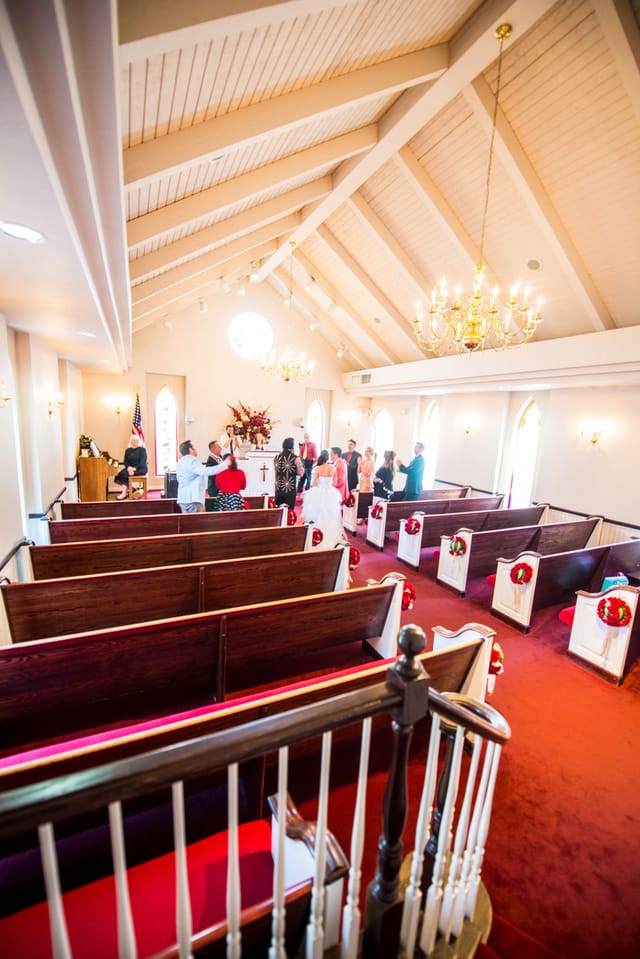 Small wedding in a chapel