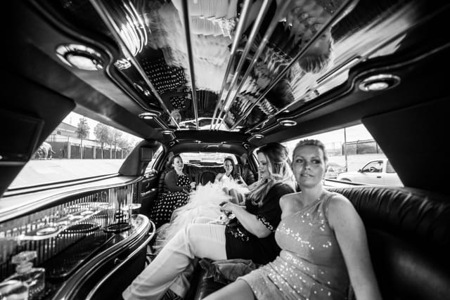 Women in a limousine